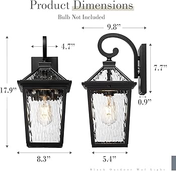 zeyu 18'' Exterior Lighting Fixture, Large Outdoor Porch
